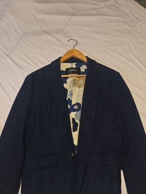 18Waits Navy Suit with Floral Lining